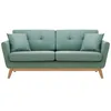 Image de HOGA - Canapé scandinave 3 places et 2 coussins vert deau