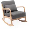 Image de Fauteuil à bascule design en bois et tissu. 1 place. rocking chair scandinave. gris foncé