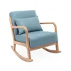 Image de Fauteuil à bascule design en bois et tissu. 1 place. rocking chair scandinave. bleu