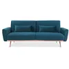 Image de CanapÃ© Convertible Design En Velours - Oskar - 2 - 3 Places Scandinave Droit Avec Pieds Fins Or en occasion ou reconditionné