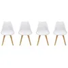 Image de Lot de 4 chaises scandinaves. pieds bois de hêtre. chaises 1 place. blancs