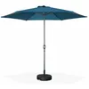 Image de Parasol droit rond Ø300cm - Touquet Bleu canard - mât central en aluminium orientable et manivelle douverture