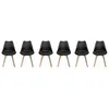 Image de Lot de 6 chaises scandinaves. pieds bois de hêtre. fauteuils 1 place. noirs