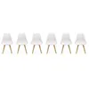 Image de Lot de 6 chaises scandinaves. pieds bois de hêtre. fauteuils 1 place. blancs