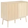 Image de Buffet de rangement décor bois. 2 portes coulissantes. buffet haut. vaisselier. L 115 x l 39.5 x H 90cm - Linear