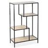 Image de Etagère bibliothèque industrielle métal et décor bois 4 niveaux LOFT