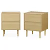 Image de Lot de 2 tables de chevet décor bois naturel - Mika - 2 tiroirs - L 48 x l 40 x H 59cm