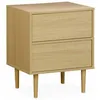 Image de Table de chevet décor bois naturel - Mika - 2 tiroirs - L 48 x l 40 x H 59cm