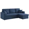 Image de Canapé dangle convertible en tissu bleu - IDA - 3 places. fauteuil dangle réversible coffre rangement lit modulable