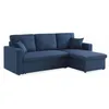 Image de CanapÃ© d'angle convertible en tissu bleu - Ida - 3 places Fauteuil d'angle rÃ©versible coffre en occasion ou reconditionné