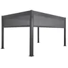 Image de Pergola Bioclimatique gris anthracite 300 x 400cm. aluminium à lames orientables + store 300cm + store 400cm