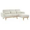Image de CanapÃ© D'angle Convertible RÃ©versible 3 Places. Tissu Bouclettes Blanches. Pieds Bois en occasion ou reconditionné