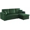 Image de Canapé dangle convertible en velours vert anglais 3 places. fauteuil dangle réversible coffre rangement lit modulable