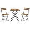Image de Table de bistrot pliante bois dacacia et métal + 2 assises