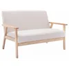 Image de Banquette canapé en bois et tissu bouclette. Isak. L 114 x P 69.5 x H 73cm