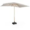 Image de Parasol droit sable rectangulaire 2x3m. mât central imitation bois en aluminium orientable et manivelle douverture