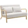 Image de Banquette scandinave 2 places bois dhévéa et bouclette LORENS