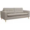 Image de Canapé lit 3 places beige / lin avec matelas 12cm dépaisseur. fabriqué en France