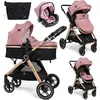 Image de BEBELISSIMO - Poussette combinée trio 3 en 1 - siège auto 0m - nacelle - dès la naissance - jusqu'à 22kg - Nicea - rose