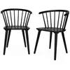 Image de Lot de 2 chaises noires à barreaux en bois et contreplaqué. Paula. L 51 x P 53 x H 75cm