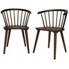 Image de Lot de 2 chaises noyer à barreaux en bois et contreplaqué. Paula. L 51 x P 53 x H 75cm