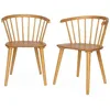Image de Lot de 2 chaises naturelles à barreaux en bois et contreplaqué. Paula. L 51 x P 53 x H 75cm