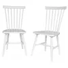 Image de Lot de 2 chaises blanches à barreaux en bois dhévéa. ROMIE. L 50.8 x P 44.2 x H 90cm.
