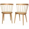 Image de Lot de 2 chaises naturelles en bois et cannage. Nora. L 54 x P 54 x H 76.5cm.