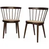 Image de Lot de 2 chaises noyer en bois et cannage. Nora. L 54 x P 54 x H 76.5cm.