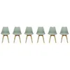 Image de Lot de 6 chaises scandinaves. pieds bois de hêtre. chaises 1 place. vert céladon
