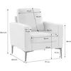 Image de Fauteuil en velours côtelé kaki foncé - Bjorn - Canapé 1 place fixe droit pieds métal