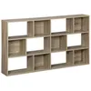 Image de Bibliothèque design asymétrique naturelle. Pieter. 3 étagères. 12 compartiments de rangement