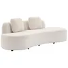 Image de Canapé virgule 3 places en tissu bouclette forme organique - WAVE L 232 x P 97 x H 68cm