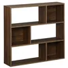Image de Etagère bibliothèque noyer Pieter 3 étagères 6 compartiments de rangement