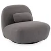 Image de Fauteuil pivotant 360° en bouclette texturée gris souris. piètement en métal noir mat - SPINO