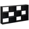 Image de Bibliothèque design asymétrique noire. Pieter. 3 étagères. 12 compartiments de rangement