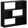 Image de Etagère bibliothèque noire Pieter 3 étagères 6 compartiments de rangement