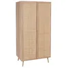 Image de Armoire dressing cannage et décor bois 2 portes et penderie