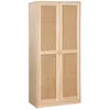 Image de Armoire dressing décor bois et cannage 2 portes avec penderie et rangements