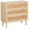 Image de Commode cannage et décor bois 3 tiroirs