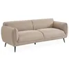 Image de Canapé 3 places tissu beige et pieds métal noir