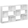 Image de Bibliothèque design asymétrique blanche. Pieter. 3 étagères. 12 compartiments de rangement