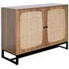 Image de Buffet décor bois et cannage 2 portes 100cm