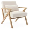 Image de Fauteuil scandinave bois dhévéa et bouclette Antoine