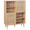 Image de Buffet décor bois et cannage 2 portes 90cm BOHÈME