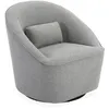 Image de Fauteuil pivotant 360° en tissu gris clair. avec coussin LANA L 80 x P 73 x H77cm