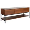 Image de sweeek - Meuble TV décor noyer 3 tiroirs 130cm WALNUT