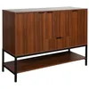 Image de sweeek - Buffet décor bois de noyer et métal 3 portes 110cm WALNUT