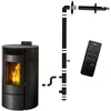 Image de Poêle à granulés étanche Azora 116 kW Noir Sannover + Kit dinstallation