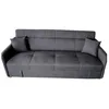 Image de ADARE - Canapé convertible avec coffre en tissu gris foncé 3 places